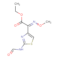 Chemical structure of ethyl 2-(2-formamido-1,3-thiazol-4-yl)-2-(methoxyimino)acetate - CSSB00150707383