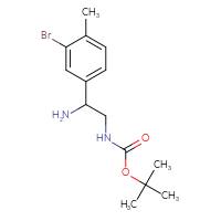 Chemical structure of tert-butyl N-[2-amino-2-(3-bromo-4-methylphenyl)ethyl]carbamate - CSSB00049209773