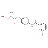 Chemical structure of 3-bromo-N-(4-{[methoxy(methyl)carbamoyl]methyl}phenyl)benzamide - CSSB00231954515