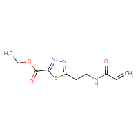 Chemical structure of ethyl 5-[2-(prop-2-enamido)ethyl]-1,3,4-thiadiazole-2-carboxylate - CSSB21332040354