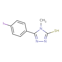 Chemical structure of 5-(4-iodophenyl)-4-methyl-4H-1,2,4-triazole-3-thiol - CSSB00011356923