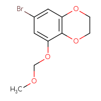 Chemical structure of 7-bromo-5-(methoxymethoxy)-2,3-dihydro-1,4-benzodioxine - CSSB06729679730