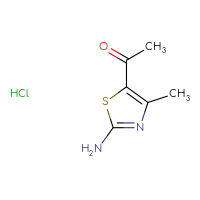 Chemical structure of 1-(2-amino-4-methyl-1,3-thiazol-5-yl)ethan-1-one hydrochloride - CSSB00000736585