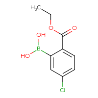 Chemical structure of [5-chloro-2-(ethoxycarbonyl)phenyl]boronic acid - CSSB00010177511