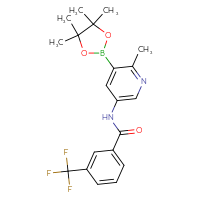 Chemical structure of N-[6-methyl-5-(4,4,5,5-tetramethyl-1,3,2-dioxaborolan-2-yl)pyridin-3-yl]-3-(trifluoromethyl)benzamide - CSSB00025714186