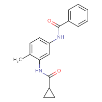 Chemical structure of N-(3-cyclopropaneamido-4-methylphenyl)benzamide - CSSB00046526249