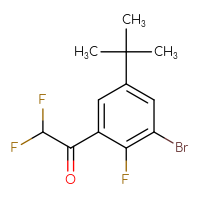 Chemical structure of 1-(3-bromo-5-tert-butyl-2-fluorophenyl)-2,2-difluoroethan-1-one - CSSB21103685089