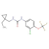 Chemical structure of 1-[3-chloro-4-(trifluoromethoxy)phenyl]-3-[(1-ethylcyclopropyl)methyl]urea - CSSB02118204456