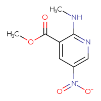 Chemical structure of methyl 2-(methylamino)-5-nitropyridine-3-carboxylate - CSSB00010073220