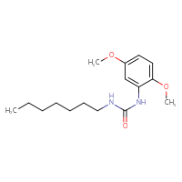 Chemical structure of 1-(2,5-dimethoxyphenyl)-3-heptylurea - CSSB02056037504