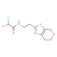Chemical structure of 2-chloro-2-fluoro-N-(2-{4H,6H,7H-pyrano[4,3-d][1,3]thiazol-2-yl}ethyl)acetamide - CSSB21332121523