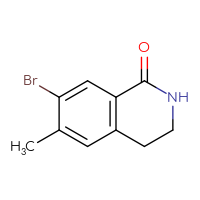 Chemical structure of 7-bromo-6-methyl-1,2,3,4-tetrahydroisoquinolin-1-one - CSSB00161114659