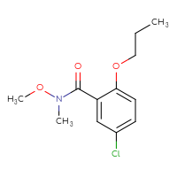 Chemical structure of 5-chloro-N-methoxy-N-methyl-2-propoxybenzamide - CSSB01998569876