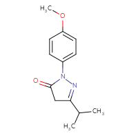 Chemical structure of 1-(4-methoxyphenyl)-3-(propan-2-yl)-4,5-dihydro-1H-pyrazol-5-one - CSSB00001050092