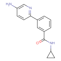 Chemical structure of 3-(5-aminopyridin-2-yl)-N-cyclopropylbenzamide - CSSB12528429296
