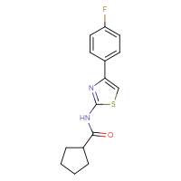 Chemical structure of N-[4-(4-fluorophenyl)-1,3-thiazol-2-yl]cyclopentanecarboxamide - CSSB00104232722