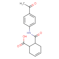 Chemical structure of 6-[(4-acetylphenyl)carbamoyl]cyclohex-3-ene-1-carboxylic acid - CSSB00020595181
