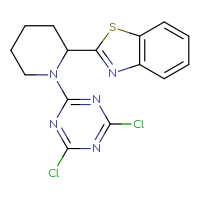 Chemical structure of 2-[1-(4,6-dichloro-1,3,5-triazin-2-yl)piperidin-2-yl]-1,3-benzothiazole - CSSB21332061133