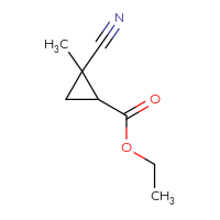 Chemical structure of ethyl 2-cyano-2-methylcyclopropane-1-carboxylate - CSSB00010443710