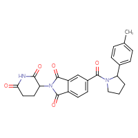 Chemical structure of 2-(2,6-dioxopiperidin-3-yl)-5-[2-(4-methylphenyl)pyrrolidine-1-carbonyl]-2,3-dihydro-1H-isoindole-1,3-dione - CSSB03537012957