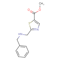 Chemical structure of methyl 2-[(benzylamino)methyl]-1,3-thiazole-5-carboxylate - CSSB00025782714