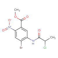 Chemical structure of methyl 4-bromo-5-(2-chloropropanamido)-2-nitrobenzoate - CSSB21531615276