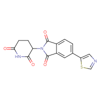 Chemical structure of 2-(2,6-dioxopiperidin-3-yl)-5-(1,3-thiazol-5-yl)-2,3-dihydro-1H-isoindole-1,3-dione - CSSB06583399214