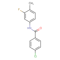Chemical structure of 4-chloro-N-(3-fluoro-4-methylphenyl)benzamide - CSSB00046134193