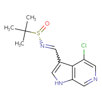 Chemical structure of (S)-N-({4-chloro-1H-pyrrolo[2,3-c]pyridin-3-yl}methylidene)-2-methylpropane-2-sulfinamide - CSSB21331812126