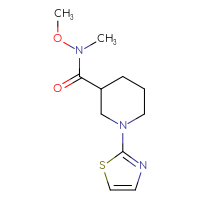 Chemical structure of N-methoxy-N-methyl-1-(1,3-thiazol-2-yl)piperidine-3-carboxamide - CSSB01395046698