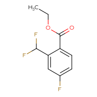 Chemical structure of ethyl 2-(difluoromethyl)-4-fluorobenzoate - CSSB03554934020