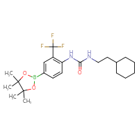 Chemical structure of 1-(2-cyclohexylethyl)-3-[4-(4,4,5,5-tetramethyl-1,3,2-dioxaborolan-2-yl)-2-(trifluoromethyl)phenyl]urea - CSSB21332132137