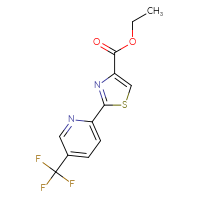 Chemical structure of ethyl 2-[5-(trifluoromethyl)pyridin-2-yl]-1,3-thiazole-4-carboxylate - CSSB02234374776