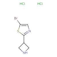 Chemical structure of 2-(azetidin-3-yl)-5-bromo-1,3-thiazole dihydrochloride - CSSB20621793495