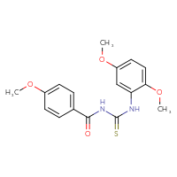 Chemical structure of 1-(2,5-dimethoxyphenyl)-3-(4-methoxybenzoyl)thiourea - CSSB00020579760
