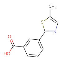 Chemical structure of 3-(5-methyl-1,3-thiazol-2-yl)benzoic acid - CSSB00000759583