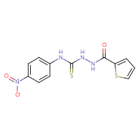 Chemical structure of N-{[(4-nitrophenyl)carbamothioyl]amino}thiophene-2-carboxamide - CSSB00025727410