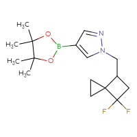 Chemical structure of 1-({6,6-difluorospiro[2.3]hexan-4-yl}methyl)-4-(4,4,5,5-tetramethyl-1,3,2-dioxaborolan-2-yl)-1H-pyrazole - CSSB08299757273