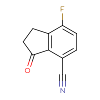 Chemical structure of 7-fluoro-3-oxo-2,3-dihydro-1H-indene-4-carbonitrile - CSSB00000103978