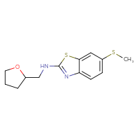 Chemical structure of 6-(methylsulfanyl)-N-[(oxolan-2-yl)methyl]-1,3-benzothiazol-2-amine - CSSB00015200394