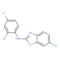 Chemical structure of 6-chloro-N-(2-chloro-4-fluorophenyl)-1,3-benzothiazol-2-amine - CSSB00020652140