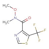 Chemical structure of N-methoxy-N-methyl-5-(trifluoromethyl)-1,3-thiazole-4-carboxamide - CSSB00010748937