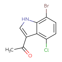 Chemical structure of 1-(7-bromo-4-chloro-1H-indol-3-yl)ethan-1-one - CSSB02516690532