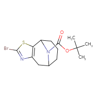 Chemical structure of tert-butyl 4-bromo-3-thia-5,12-diazatricyclo[6.3.1.0²,⁶]dodeca-2(6),4-diene-12-carboxylate - CSSB20620519265