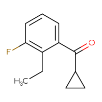 Chemical structure of cyclopropyl(2-ethyl-3-fluorophenyl)methanone - CSSB06258819185