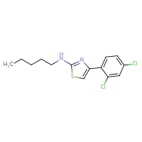 Chemical structure of 4-(2,4-dichlorophenyl)-N-pentyl-1,3-thiazol-2-amine - CSSB00000697604