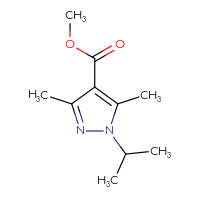 Chemical structure of methyl 3,5-dimethyl-1-(propan-2-yl)-1H-pyrazole-4-carboxylate - CSSB01991170512