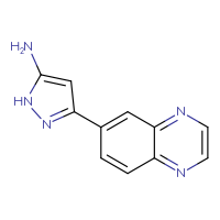 Chemical structure of 3-(quinoxalin-6-yl)-1H-pyrazol-5-amine - CSSB00005691757