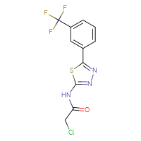 Chemical structure of 2-chloro-N-{5-[3-(trifluoromethyl)phenyl]-1,3,4-thiadiazol-2-yl}acetamide - CSSB09307445902
