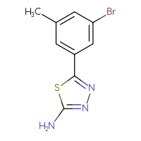 Chemical structure of 5-(3-bromo-5-methylphenyl)-1,3,4-thiadiazol-2-amine - CSSB00013085206